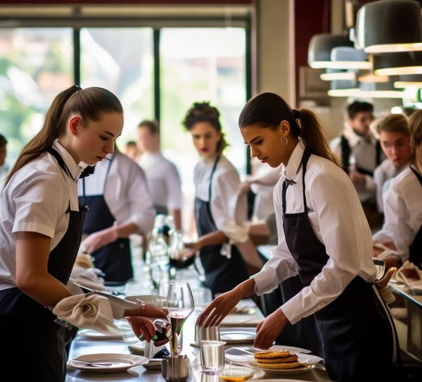 餐厅服务员每天都在学技能